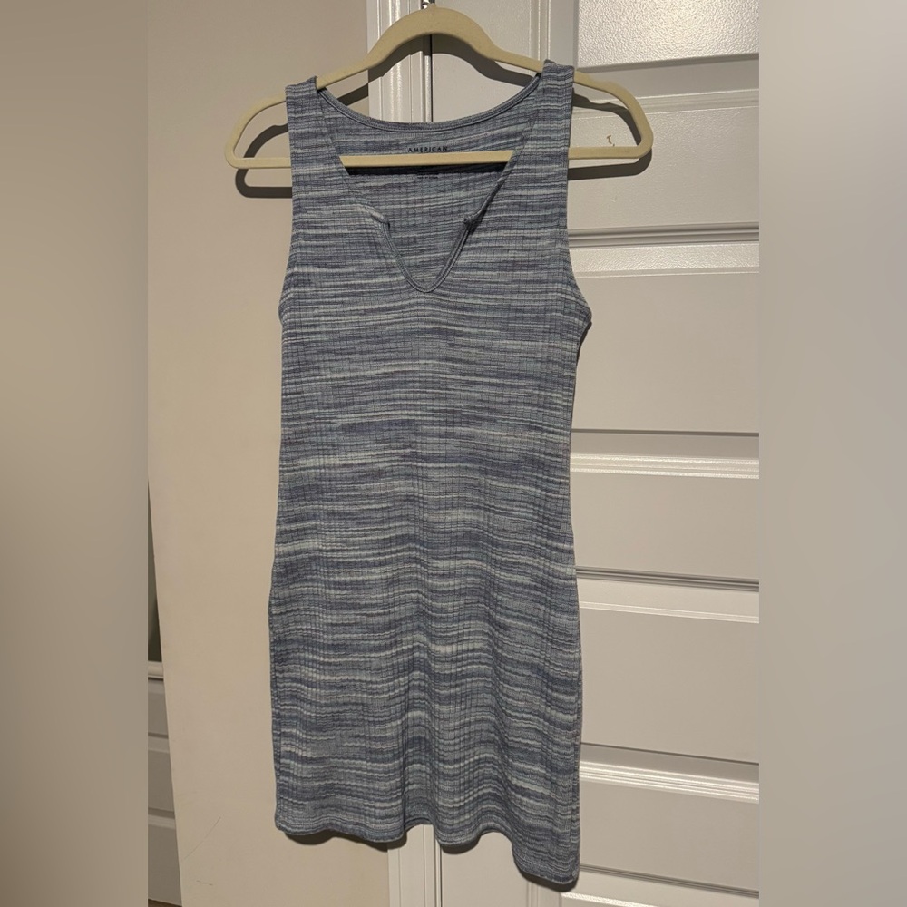 American Eagle Outfitters Blue-Gray Sleeveless Short Dress